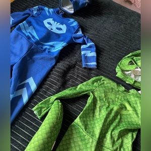Cat boy and gecko costumes